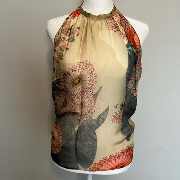 Zara x Kate Moss 100% spun silk halter and scarf Size L - Picture 5 of 14